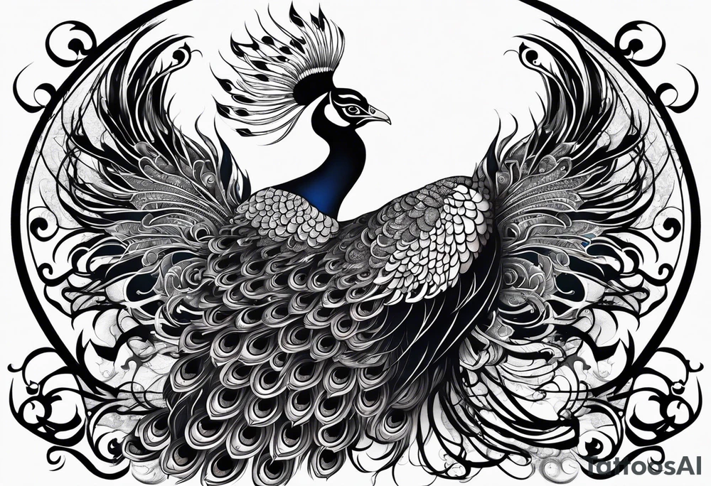 dark peacock tattoo
more majestic
demon peacock dark fantasy
chinese tattoo idea