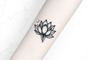 Lotus and Leo symbol tattoo idea