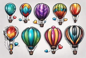 coloful balloons tattoo idea