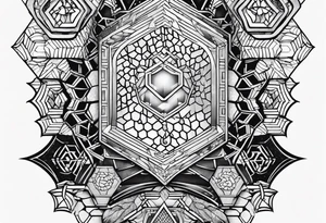 honey comb sleeve tattoo idea