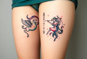 Taurus, Sagittarius, Runes, twin flame, soulmate, witch, Norse tattoo idea