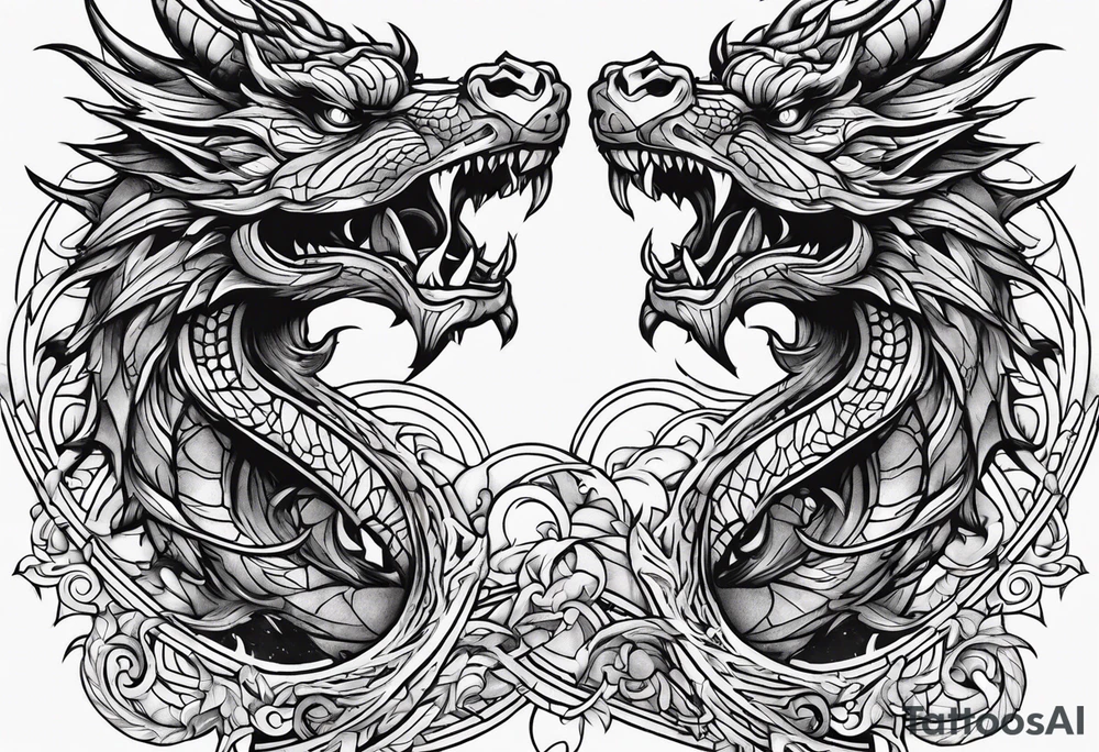 roaring dragons tattoo idea