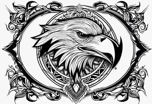 Raven wolf tattoo idea