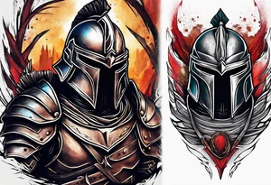 Faceless Spartan warrior tattoo idea