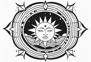 Celestial Sun Face tattoo idea