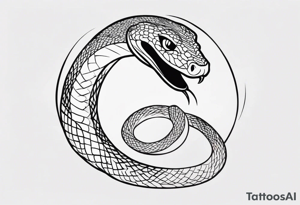 snake fast slithering from above simple tattoo idea