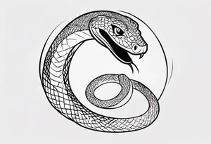 snake fast slithering from above simple tattoo idea