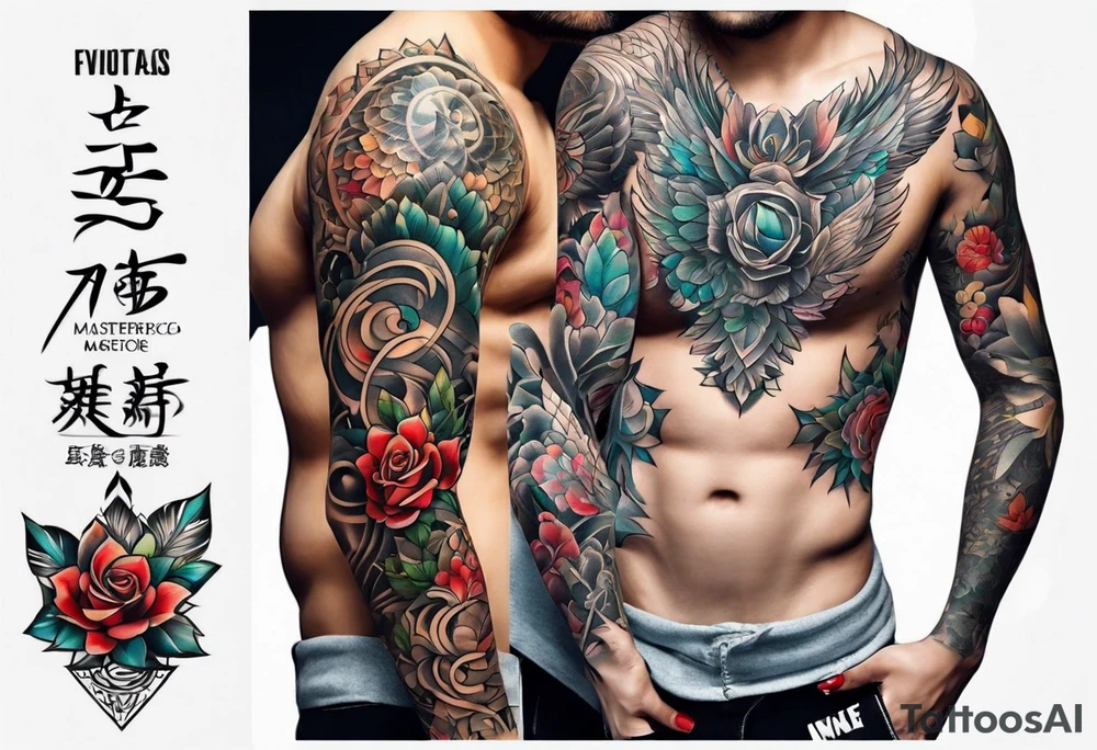 Full leg tattoo from hip to foot, temporary tattoo tattoo idea