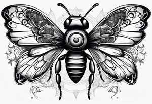 Ghost with a bee butt and wings tattoo idea