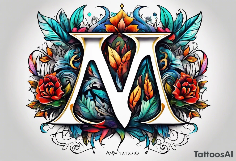 the letters A W R tattoo idea