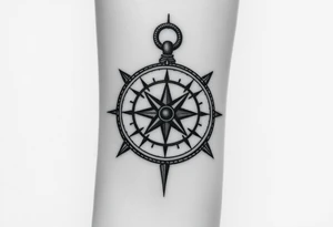 Strong meaningful compass tattoo idea