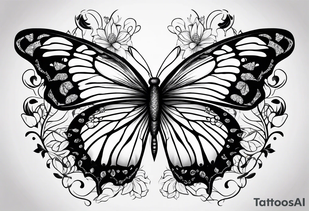 Thin butterfly tattoo idea