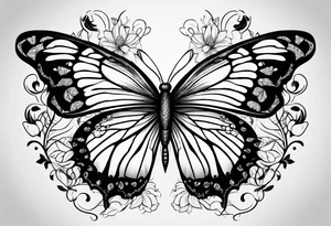 Thin butterfly tattoo idea