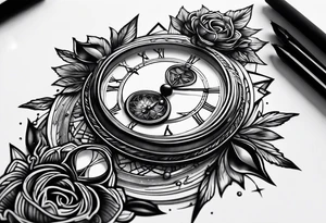a galaxy inside an hourglass tattoo idea