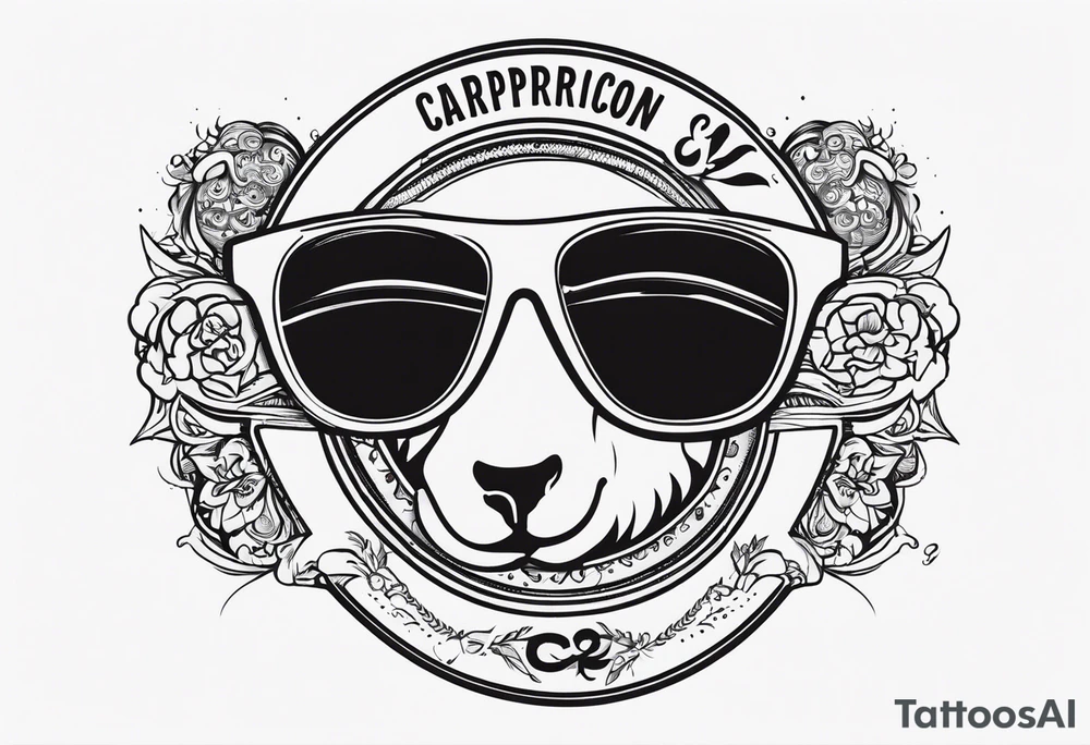 capricorn sunglasses shotgun tattoo idea