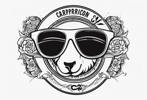 capricorn sunglasses shotgun tattoo idea