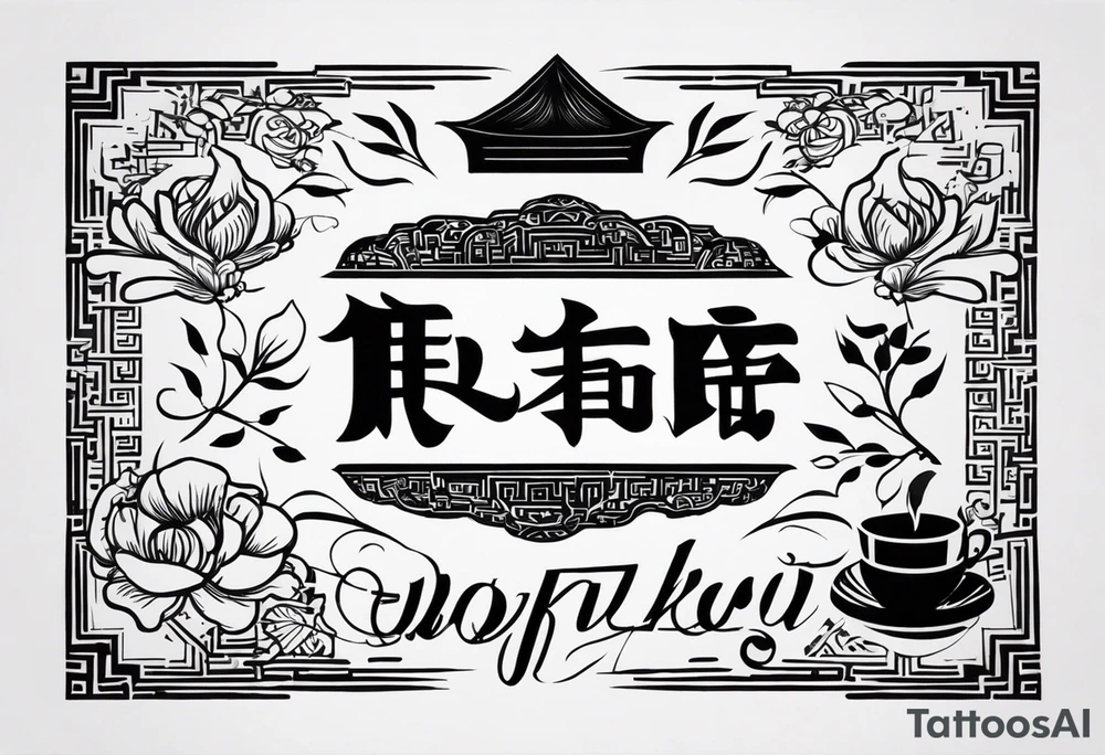 I want a design using this: 付佳茵 tattoo idea