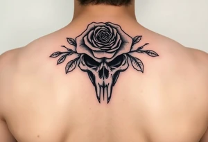 Alligator Tudor rose skull tattoo idea