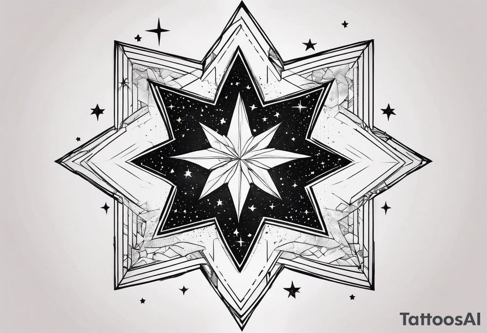 3 stars space art tattoo with deep meaning of happy future and hope tattoo idea