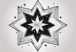 3 stars space art tattoo with deep meaning of happy future and hope tattoo idea