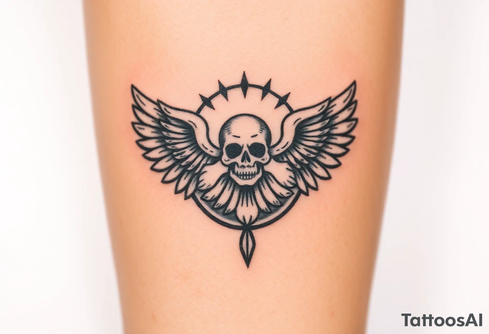 cast all your anxiety on him because he cares for you" with angels tattoo idea