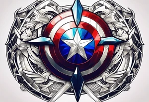 Tizona sword and Captain America Shield tattoo idea