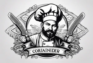 Corainder knife chef tattoo idea