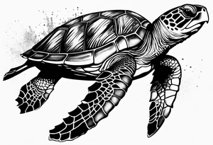 Feminine sea turtle tattoo idea