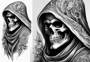 Continue a sleeve for a grim reaper shoulder tattoo tattoo idea