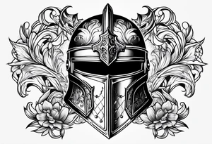 medieval knight helmet tattoo idea