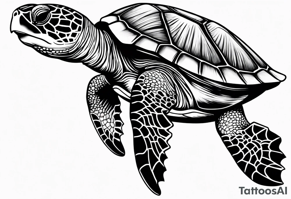 Sea turtle mama tattoo idea