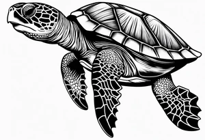 Sea turtle mama tattoo idea