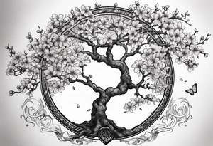Tree of life cherry blossoms tattoo idea