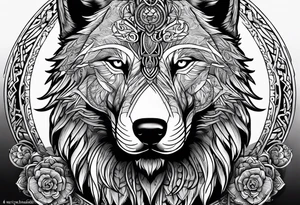 Viking wolf in a Viking style tattoo idea