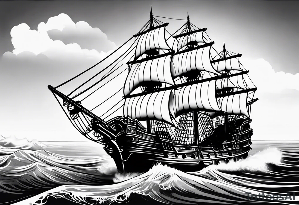 Pirate ship tattoo idea