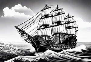 Pirate ship tattoo idea