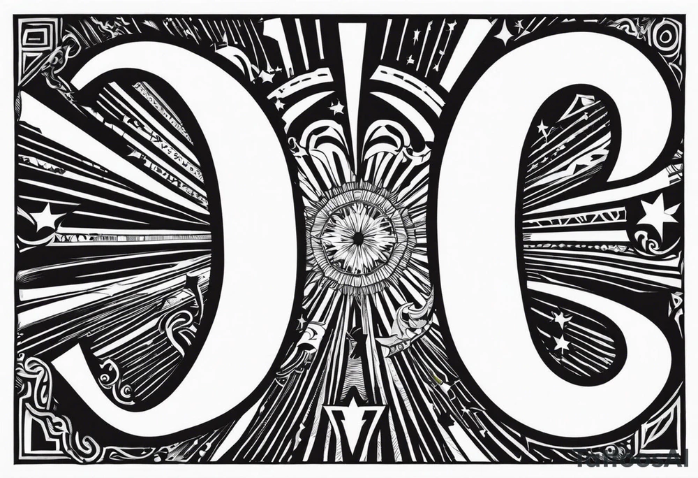 AO in  big letters across the sky tattoo idea