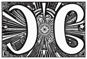 AO in  big letters across the sky tattoo idea