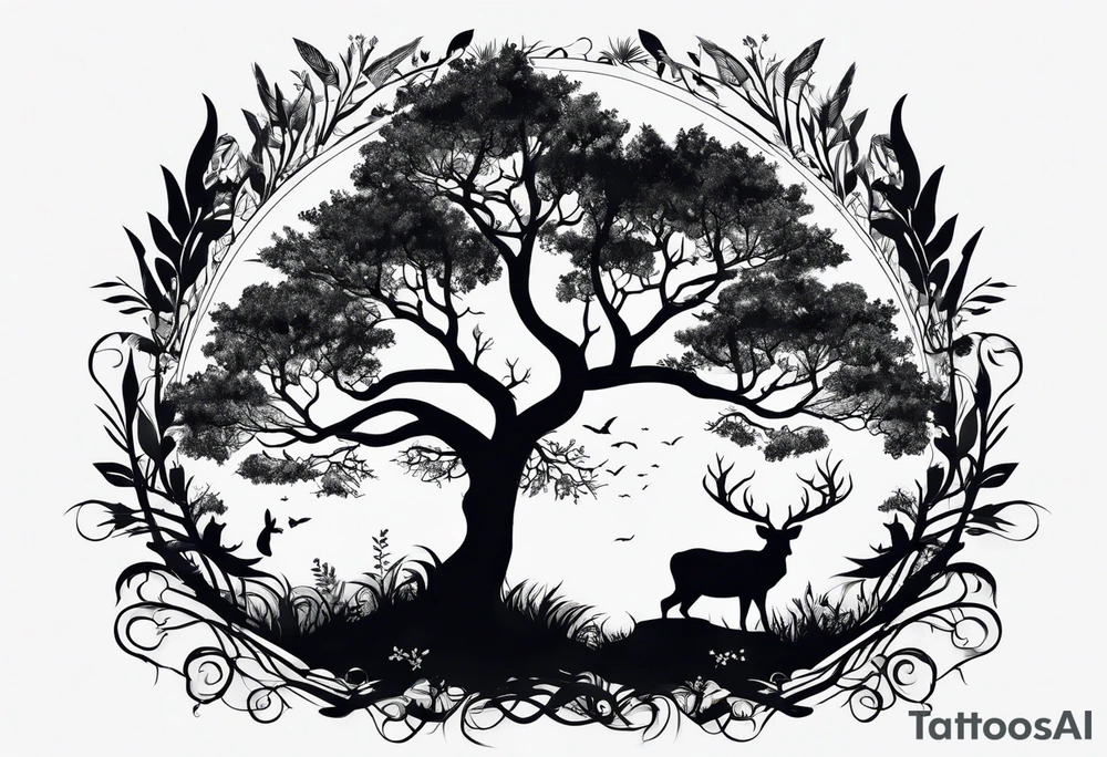 Bäume silhouette tattoo idea