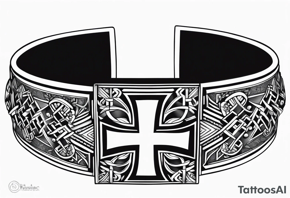 Bracelet with Coptic cross tattoo idea