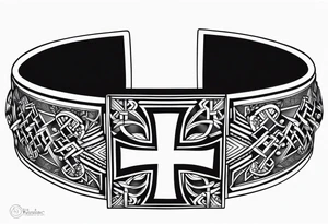 Bracelet with Coptic cross tattoo idea