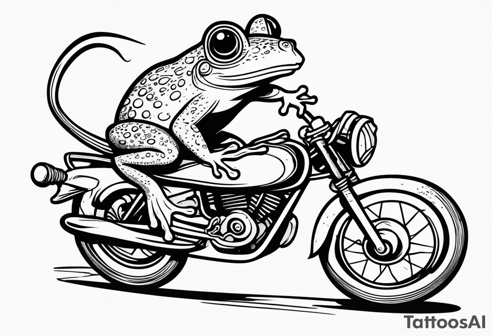 Frog riding rat, battle, illustrative tattoo idea