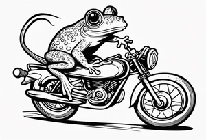 Frog riding rat, battle, illustrative tattoo idea