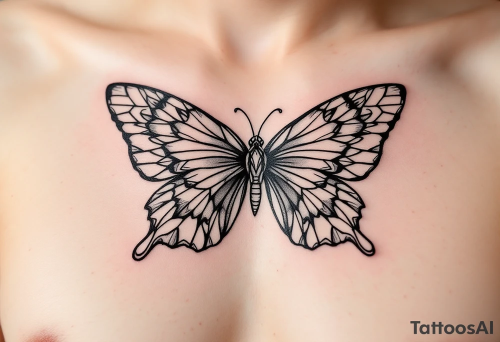 A bow tie with the pattern of a butterfly tattoo idea