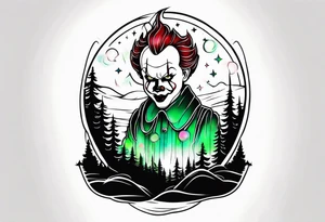 Northern lights with pennywise tattoo idea