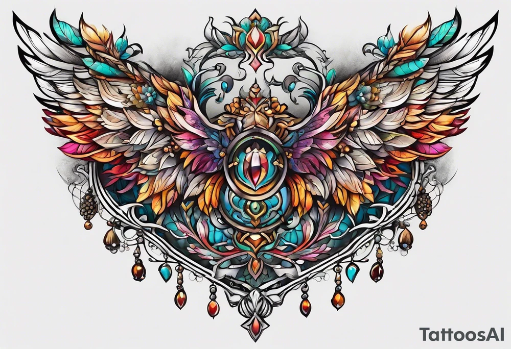 Full sternum tattoo tattoo idea