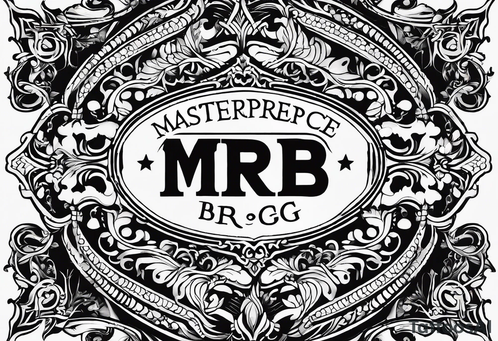 letters: "MRBG" underlined, equally separated
simple, clear, plain, unadorned, no background tattoo idea