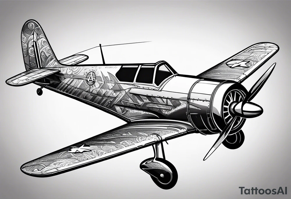 Spanner and airplane tattoo idea