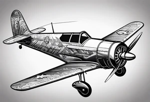 Spanner and airplane tattoo idea