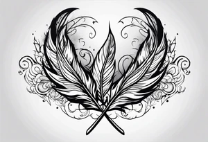 Feather on fire tattoo idea